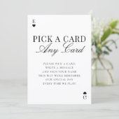 Invitation Pick A Card Any Card Wedding Guestbook Sign (Debout devant)