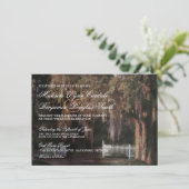 Invitation Picket de chêne rustique clôture mariage Invitatio (Debout devant)