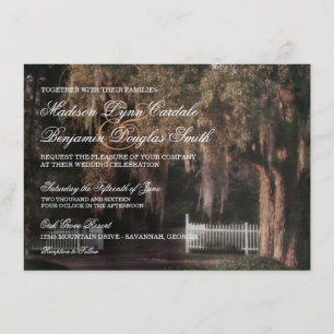 Invitation Picket de chêne rustique clôture mariage Invitatio