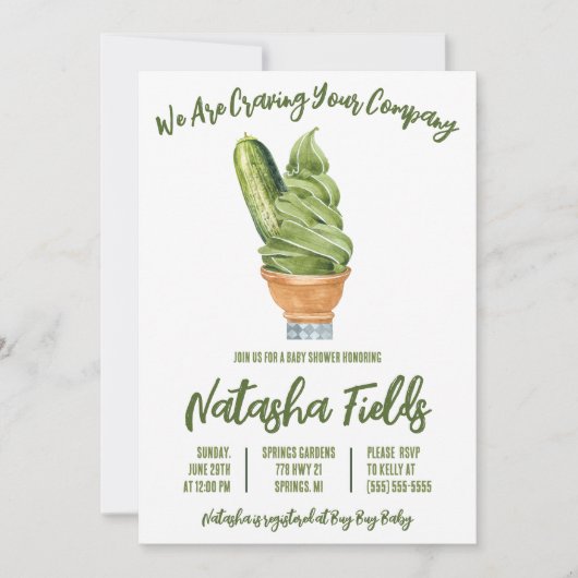 Invitation Picket et crème glacée, Baby shower Cravings (Devant)