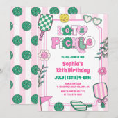 Invitation Pickle Girls Pickleball Anniversaire (Devant / Derrière)