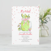 Invitation Pickle Milkshake Pink Bow Girl Baby shower (Debout devant)