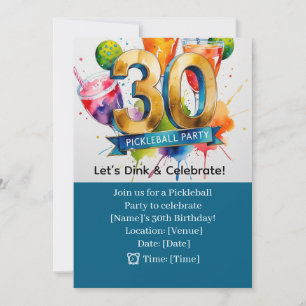 Invitation Pickleball 30th Birthday Party