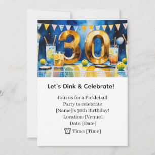 Invitation Pickleball 30th Birthday Party
