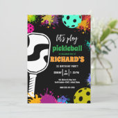 Invitation Pickleball Anniversaire Colorée Sports Party (Debout devant)