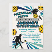 Invitation Pickleball Anniversaire Fête Retro Joueurs Vintage (Devant)