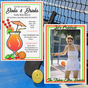 Invitation Pickleball Bachelorette Mariage Dinks & Boissons