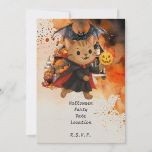 Invitation Pickleball Cat and Friends Host Halloween Party