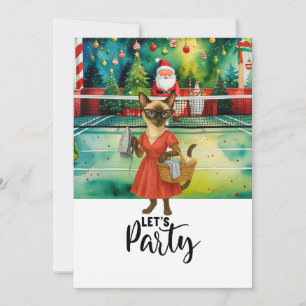 Invitation Pickleball cat Fête de Noël Fête de Noël