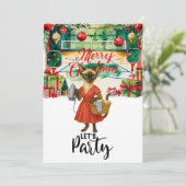 Invitation Pickleball chat Fête de famille Noël Faisons la fê (Debout devant)