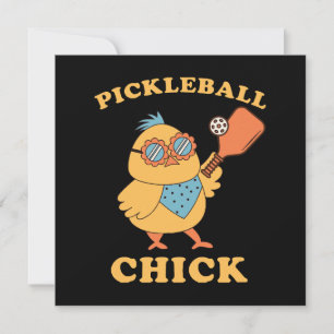 Invitation Pickleball Chick - rétro