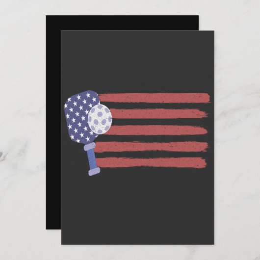 Invitation Pickleball Drapeau américain de pickleball patriot (Devant / Derrière)