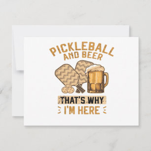 Invitation Pickleball et Bière C'est Pourquoi Je Suis Là Drôl