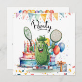 Invitation Pickleball fête anniversaire (Devant / Derrière)