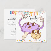 Invitation Pickleball fête anniversaire (Devant / Derrière)
