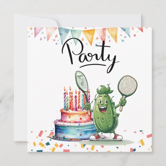Invitation Pickleball fête anniversaire (Devant)