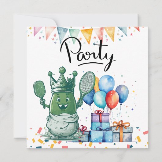 Invitation Pickleball fête anniversaire (Devant)