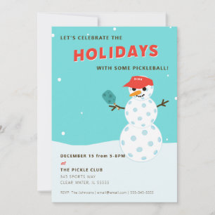 Invitation Pickleball Fête Humour Snowman
