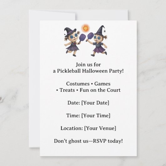 Invitation Pickleball Halloween (Dos)
