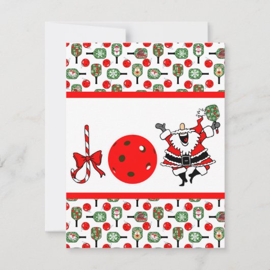 Invitation Pickleball Joie Noël Party Père Noël Paddles (Devant)