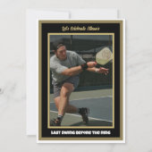 Invitation Pickleball Mariage Bachelor Party Noir et or (Dos)