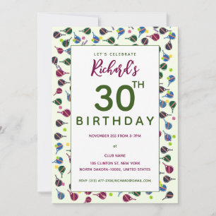 Invitation Pickleball Motif Style Colorful Pickleball naissan