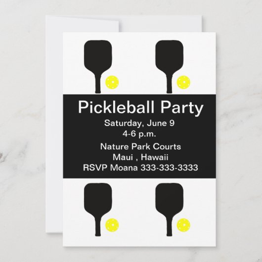 Invitation Pickleball paddle & ball (Devant)