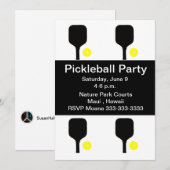 Invitation Pickleball paddle & ball (Devant / Derrière)