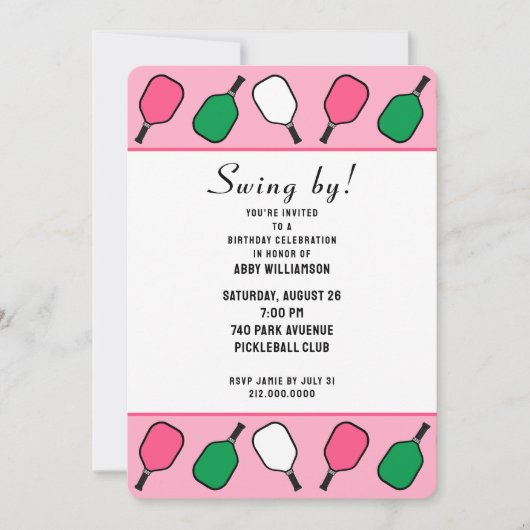 Invitation Pickleball Party (Devant)