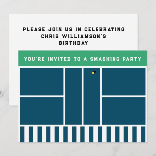 Invitation Pickleball Party (Devant / Derrière)