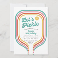 Pickleball Party Pickle Retro Rainbow Stripe