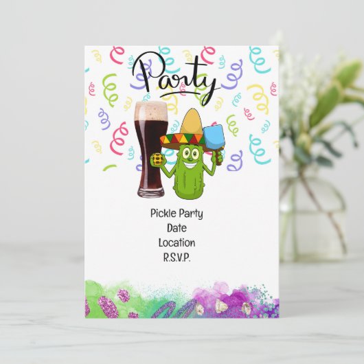 Invitation Pickleball Player Party enregistrer la date (Debout devant)