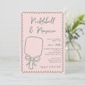 Invitation Pickleball & Prosecco Fête des mariées tirée main (Debout devant)