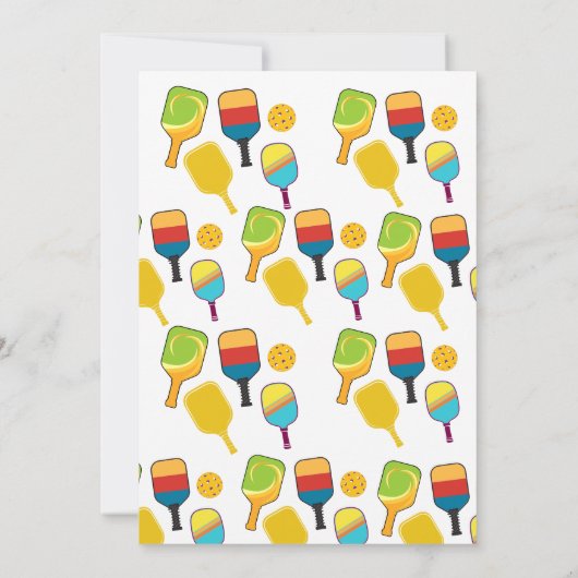 Invitation Pickleball rose et jaune (Dos)