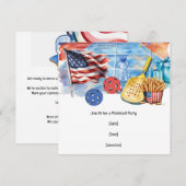 Invitation Pickleball thème américain 4 juillet (Devant / Derrière)