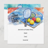 Invitation Pickleball thème fête d'anniversaire (Devant / Derrière)