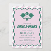 Invitation Pickleball vert rose 30e anniversaire (Devant)