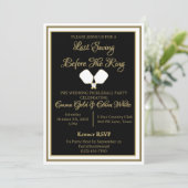 Invitation Pickleball Wedding Party Black and Gold (Debout devant)