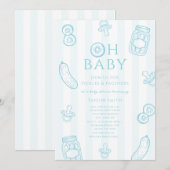 Invitation Pickles & Pacifiers Garçon Baby Shower (Devant / Derrière)