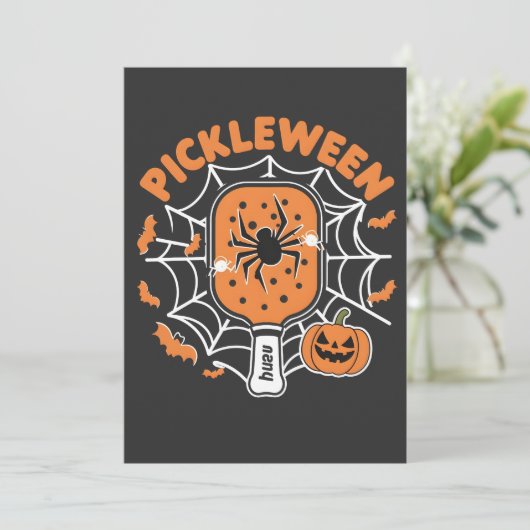 Invitation Pickleween Funny Éffrayant Halloween Pickleball Sp (Debout devant)
