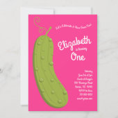 Invitation Picks Enfant 1er Anniversaire Fête Nourriture rose (Devant)