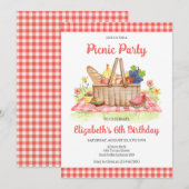 Invitation Picnic Birthday Party (Devant / Derrière)