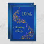 Invitation Pics arc-en-ciel colorés 100e anniversaire (Devant / Derrière)