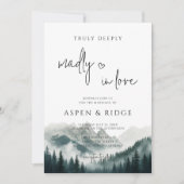 Invitation Pics de verdure Forêt brumeuse Aquarelle Mariage (Devant)