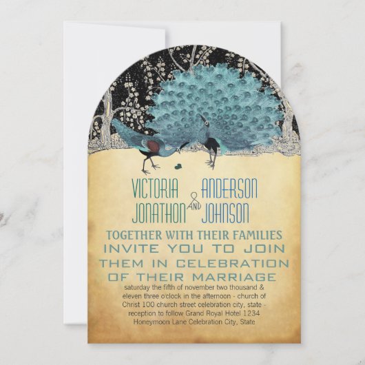 Invitation Pics d'or et de noir dans la forêt (Devant)