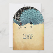 Invitation Pics d'or et de noir dans la forêt (Dos)