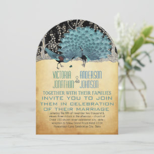 Invitation Pics d'or et de noir dans la forêt