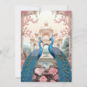 Invitation Pics Floraux rose Fête des mariées du Palais Indie (Dos)