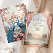 Invitation Pics Floraux rose Fête des mariées du Palais Indie