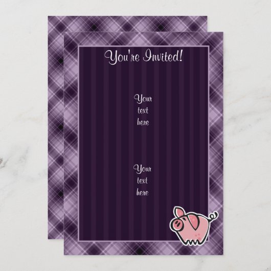 Invitation Pie pourpre (Devant / Derrière)